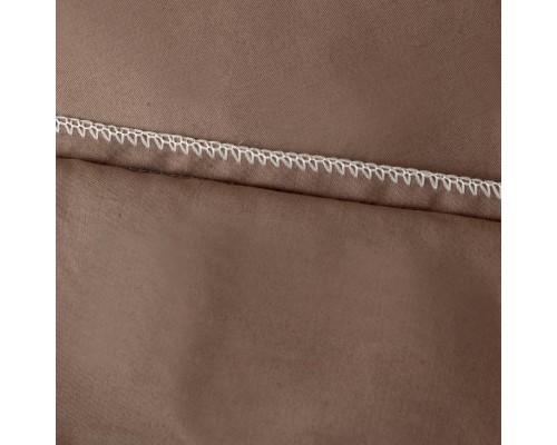 Комплект постельного белья Однотонный Сатин Премиум широкий кант на резинке OCPKR030
