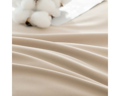 Комплект постельного белья Однотонный Сатин Вышивка на резинке CHR034