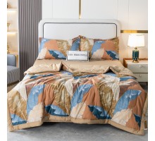 Комплект постельного белья Сатин с Одеялом (простынь на резинке) OBR100