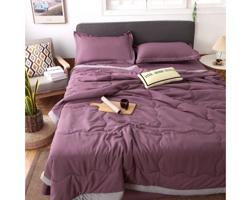 Комплект постельного белья Однотонный Сатин с Одеялом FB006