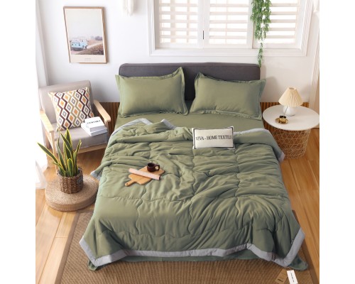 Комплект постельного белья Однотонный Сатин с Одеялом (простынь на резинке) FBR018