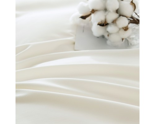 Комплект постельного белья Однотонный Сатин Вышивка на резинке CHR037