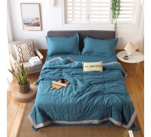 Комплект постельного белья Однотонный Сатин с Одеялом (простынь на резинке) FBR005