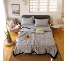 Комплект постельного белья Однотонный Сатин с Одеялом (простынь на резинке) FBR011