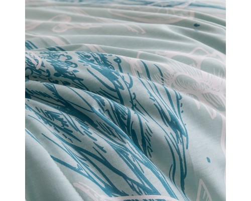 Комплект постельного белья Сатин с Одеялом 100% хлопок на резинке OBR137