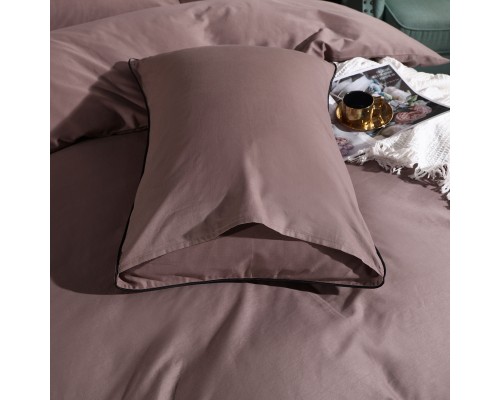 Комплект постельного белья Однотонный Сатин Элитный на резинке OCER007
