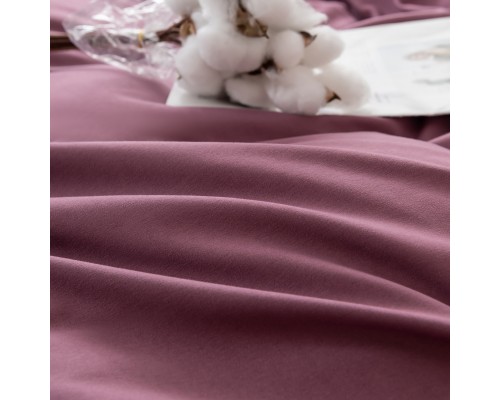 Комплект постельного белья Однотонный Сатин Вышивка на резинке CHR043