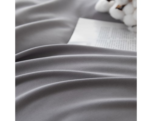 Комплект постельного белья Однотонный Сатин Вышивка на резинке CHR042